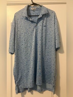 Peter Millar Summer Comfort Night Print Rock Golf Polo Men's Size XL